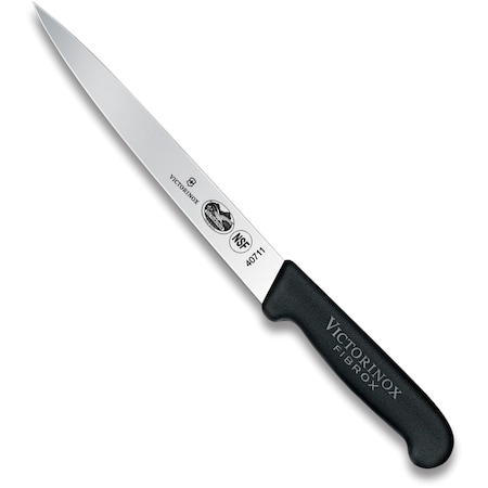 Swiss Army Brands Victorinox 40711 Kitchen Fibrox Pro Black Fillet - Straight, 8In Flexible Blade VIC-5.3703.20